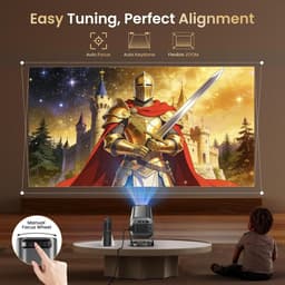 SnelShoppen - Mini-Beamer 4K 1080P, Draagbare Projector Android 12.0, 22000L, Wifi 6 & Bluetooth 5.4, Home Theater Smart Beamer met Auto Keystone, 270 — thumbnail 3