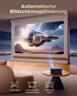 SnelShoppen - 4K Home Theater Projector met Google TV | 1200 ANSI lumen | Autofocus | Trapeziumcorrectie | 20W Smart Licht | FHD 1080P | WiFi 6 | Blue — thumbnail 5