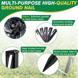 SnelShoppen - 100 Robuuste Luchtmaaier Haken - Weerbestendige Plastic Pegs voor Grasmaaier Kabels - Geschikt voor Tuin en Buitengebruik — thumbnail 2
