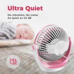 USB Tafelventilator - Stil - Mini Ventilator - 3 Snelheden - 360° Verstelbaar - Opvouwbaar - USB Aangedreven - Roze — thumbnail 3