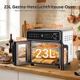 CLGP® Heteluchtoven - Oven - Airfryer Oven - Zwart — thumbnail 5