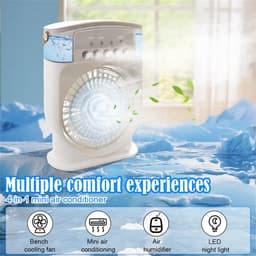 Mobiele airconditioning, stil, 4-in-1, luchtkoeler, mini met accu, mobiele airconditioning, zonder afvoerslang, draagbare airconditioning met verdampingskoeling, ventilator, type C met timer (groen) — thumbnail 2