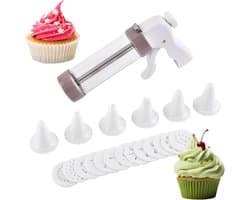 Koekjespers - Koekjesmachine Bakapparaat - Zelf Koekjes Maken - Met 13 Schijven - 22 x 14.5 cm - Wit