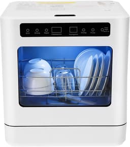 Mini Vaatwasser - Draagbare Spoelmachine - Snel Servies Reinigen - Vier Wasprogramma's - 6-8 Borden Capaciteit - Wit — thumbnail 1