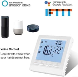 Slimme Thermostaat - Ruimteverwarming Controle - Energie Besparen - Programmeerbare Weken - 86x86mm - Wit — thumbnail 4