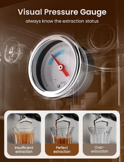 Espresso Machine - Koffiezetapparaat Barista - Thuis Koffie Maken - Krachtige Stoompijp - 1.8 Liter Tank - Zilver — thumbnail 5