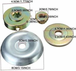 4 stuks vervangende metalen tandwielkast moer bevestigingsset voor bosmaaier, strimmer, grasmaaier, bosmaaier — thumbnail 4