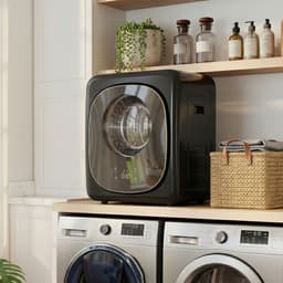 HOMCOM Laundry Dryer-Stahl, Kunststoff, Edelstahl-Schwarz — thumbnail 4