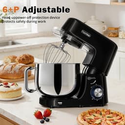 Keukenmachine - Mixer Robot - Bakken en Koken - Krachtige Motor - 7.2 Liter Kom - Zwart — thumbnail 2