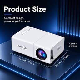 Beamer 4K - 180° Draaibaar - Smart Projector met WiFi 6, Android 11 en Draagbaar Ontwerp — thumbnail 2