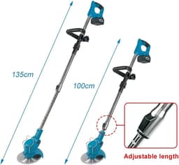Elektrische Grasmaaier - Snoerloze Grastrimmer - Tuinonderhoud - Verstelbare Telescopische Stang - 100-135 cm - One Color — thumbnail 5