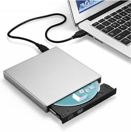 Externe DVD CD Drive - Brander Lezer - Bestanden Archiveren - USB 2.0 Connectie - Dun Ontwerp - Zilver — thumbnail 3