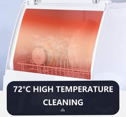 Tafelblad vaatwasser - Mini vaatwasser - Huishoudelijk gebruik - Intelligente automatisering - 1 mand - Wit — thumbnail 3