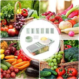 Voedselhakmolen Groentesnijder - Keukenmachine Rasp - Maaltijden Bereiden - Multifunctioneel 6-in-1 - 34x15x13 cm - Groen — thumbnail 2