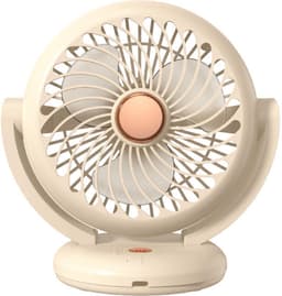 KZQ Kleine Oscillerende Tafelventilator Voor Slaapkamer - 23cm Stille Ventilator Met 3 Snelheden 4 Uur Timer En Herlaadbare Batterij - Voor Kantoor Studentenkamer En Thuis - Wit — thumbnail 1