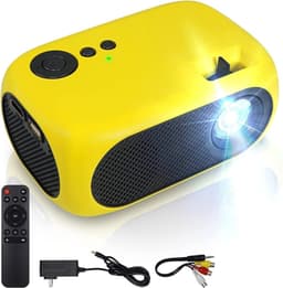 QORA® Draagbare beamer - Beamer - Projector - Mini Beamer - Geel - 14cm x 14cm x 6cm — thumbnail 3