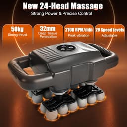 Massagepistool met 24 koppen - 6 modi - 20 snelheden - voor spierherstel en ontspanning - ShopVlot — thumbnail 2