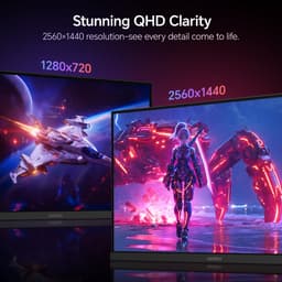 KOORUI 27 Inch Gaming Monitor G2721E- QHD 2560*1440 - 320Hz Fast IPS - 1ms - HDR400 - 98% DCI-P3 - HDMI 2.1 & DisplayPort 1.4 - Zwart — thumbnail 3