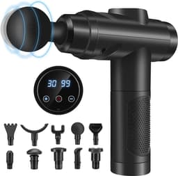Massagepistool – 30 Snelheden – 10 Massagekoppen – Stil 25 dB – LCD-Touchscreen – Oplaadbaar — thumbnail 1