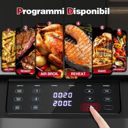 SnelShoppen - TopStrong Heteluchtfriteuse, 2 kamers, verticaal, 11 liter, dubbele stapel, ruimtebesparend ontwerp, 6 functies en 8 recepten, vaatwasse — thumbnail 2