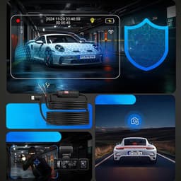 Autodashcam - Driekanaals autodashcam - Met zwaartekrachtsensor - 1080p HD - Nachtzicht - Ingebouwde 180mAh-batterij - WiFi-ondersteuning - Loopopname — thumbnail 4