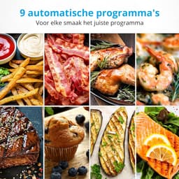Airfryer 5,2 Liter – Olievrije Heteluchtfriteuse – 9 Automatische Programma's – Digitaal Touchscreen – 2150W Wit — thumbnail 2