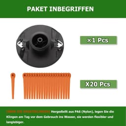 【Upgrade】Dubbelmesmesplaat Compatibel voor Gardena Artikel 9876, 9878, 14700, 14701, Grasmaaier Reservemesplaat Accessoires, 20 stuks Mesbladen — thumbnail 4