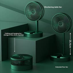 Uitschuifbare opvouwbare draagbare ventilator voor thuis, slaapzaal, drie snelheden, bureauventilator — thumbnail 3