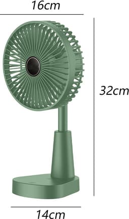 Draagbare opvouwbare ventilator voor thuis, op de camping, buiten en op kantoor; compact en duurzaam — thumbnail 4
