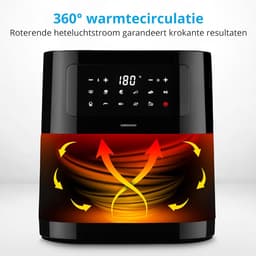 Airfryer 5,2 Liter XXL – Olievrij Heteluchtfriteuse – 9 Automatische Programma's – Digitaal Touchscreen – 2150W Zwart — thumbnail 4