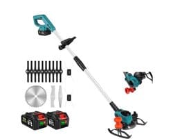 Handmaaier - Grasmaaier - Grastrimmer - Grasschaar - Grasmachine - 3000W - 6-Inch - Elektrische/Accu - Grastrimmer met 90° Verstelbare Kop – Tuingereedschap voor Precisiewerk - 21V/18V Compatibel - Inclusief 2x Accu