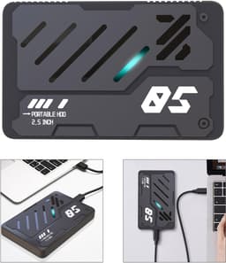 Externe Harde Schijf - Draagbare Opslag - Snelle Data Transfer - Schokbestendige Behuizing - 25 Inch - Zilver — thumbnail 5