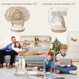 Tafelventilator stil – Luchtcirculator 20 dB – 8 snelheden – 3D oscillatie – Afstandsbediening — thumbnail 2