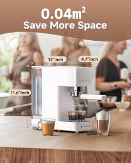 Espressomachine - Koffiezetapparaat - Thuisbarista - Professionele extractie - 1.5L Tank - Wit — thumbnail 2