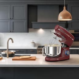 Deegmachine - Kneedmachine - Mixer met Kneedhaak - Rood - 38cm x 32cm x 24cm — thumbnail 2