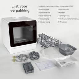 VALI® Mini Vaatwasser - Tafelvaatwasser - Campinggebruik - Wit - 43cm x 43cm x 46cm — thumbnail 3