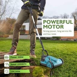 Accu grasmaaier - Draadloze trimmer - Gazon onderhoud - 3-in-1 functie - 21 cm maaibreedte - Zwart — thumbnail 4