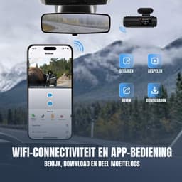 QORA® Dashcam voor Auto Voor en Achter - Dashcam - Zwart - 8cm x 4cm x 5cm — thumbnail 4