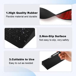 Oprijplaat, deurdrempel, rolstoelhelling, 90 cm x 8 cm x 1 cm, antislip oppervlak, rubberen oprijplaat voor kinderwagen, rollator, scooter, zuigrobot — thumbnail 2