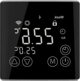Digitale Kamerthermostaat - Wifi Thermostaat - Vloerverwarming Regelen - Touchdisplay Bediening - 86 x 86 mm - Zwart — thumbnail 1