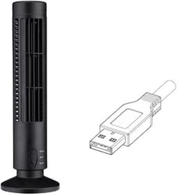 Mini-USB-torenventilator zonder bladen, 2 snelheden en standen, staand model voor slaapkamer, woonkamer of kantoor — thumbnail 3