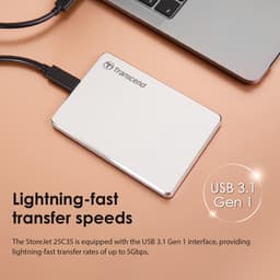 Externe Harde Schijf - Portable SSD Externe Opslag - Bestanden Opslaan - Slanke Aluminium Behuizing - 1 TB - Zilver — thumbnail 3