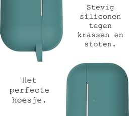 Case - Geschikt voor Apple AirPods Pro 2 - Siliconen Hoes met Clip - Silicone Hoesje Cover - Donkergroen — thumbnail 2