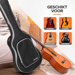 Gitaartas - Gitaarhoes - Gitaarzak - Beschermhoes gitaar - Guitar bag - Gigbag - Gitaar accessoires - Gitaartas akoestische gitaar - Klassieke gitaar - Spaanse gitaar - Gitaarhoezen — thumbnail 5