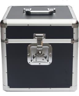 Vinyl koffer LP koffer voor 70 tot 100 platen afsluitbaar zwart aluminium — thumbnail 3