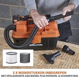 Draadloze natte en droge werkplaatsstofzuiger 18V Li-Ion met dubbele luchtfunctie — thumbnail 2