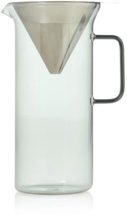 AdHoc Impact Pour Over Koffiepot – Borosilicaatglas & RVS – Herbruikbaar Filter – Handmatige Koffiezetter – 1L — thumbnail 1