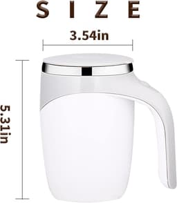 Oplaadbare Koffiebeker met Roerfunctie – Automatische Mengbeker 380 ml – 1‑stand Roeren – Snelle Afkoeling & Antislip – Bruin — thumbnail 3