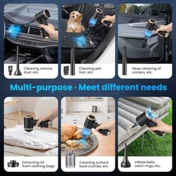 Draadloze Kruimeldief - Handstofzuiger Krachtig - Auto Huis Reinigen - 15000 Pa Zuigkracht - 25 Minuten Gebruik - Zwart — thumbnail 4