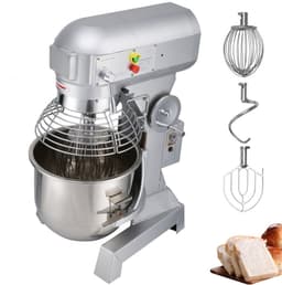 Keukenmixer - Elektrische Staande Mixer / Deegmixer - RVS Mengkom 10 L - Vermogen 450 W - Drie Snelheden - Incl. Garde, Deeghaak, Klopper - Veilig Ontwerp — thumbnail 1